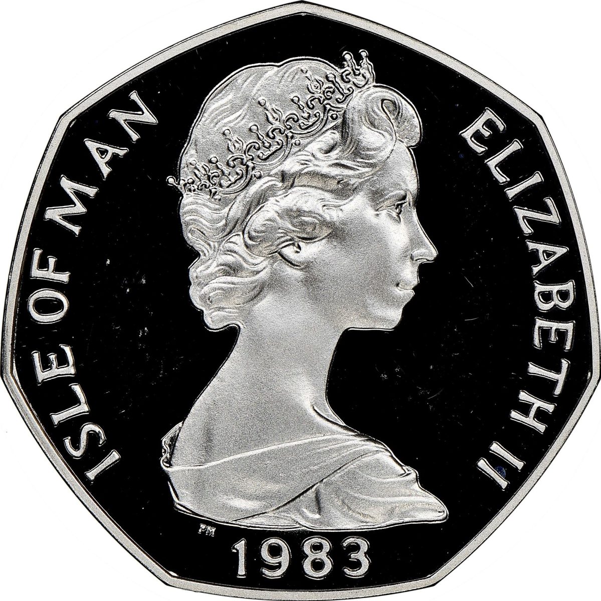 Isle of Man 50 Pence - Elizabeth II Tourist Trophy Motorcycle Races; Silver Proof obverse