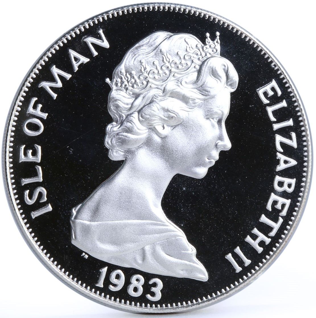 Isle of Man 1 Crown - Elizabeth II Montgolfier Balloon; Silver obverse
