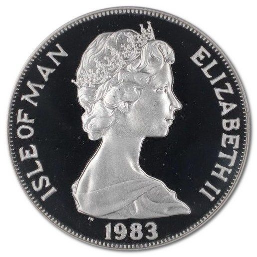 Isle of Man 1 Crown - Elizabeth II Gloster Whittle; Silver obverse