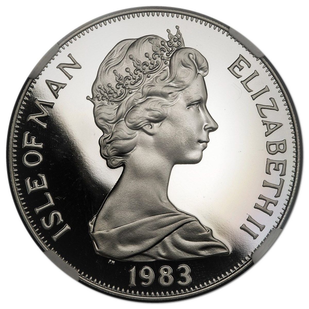 Isle of Man 1 Crown - Elizabeth II Gloster Whittle; Platinum Proof obverse