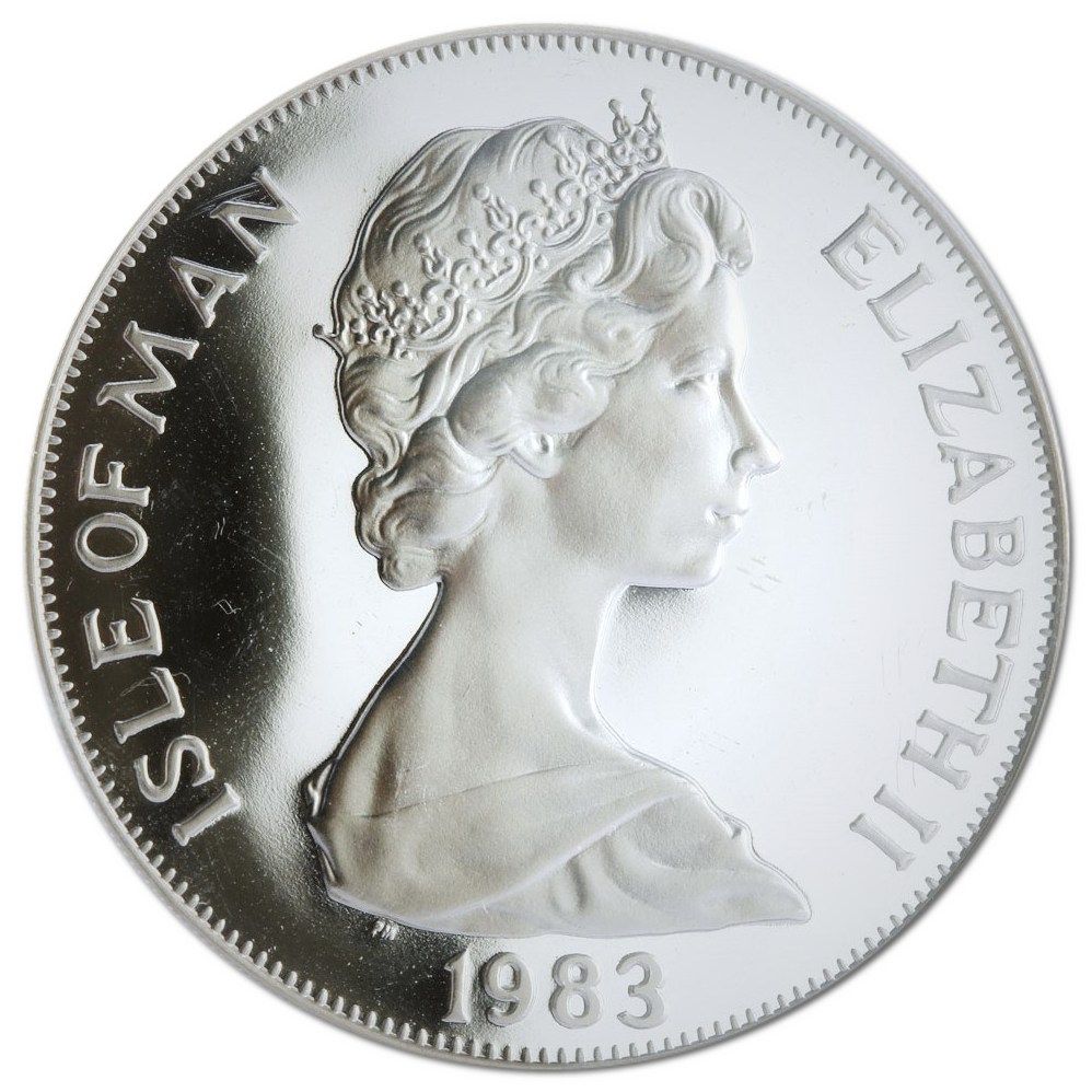 Isle of Man 1 Crown - Elizabeth II Orbiter Space Shuttle; Silver obverse