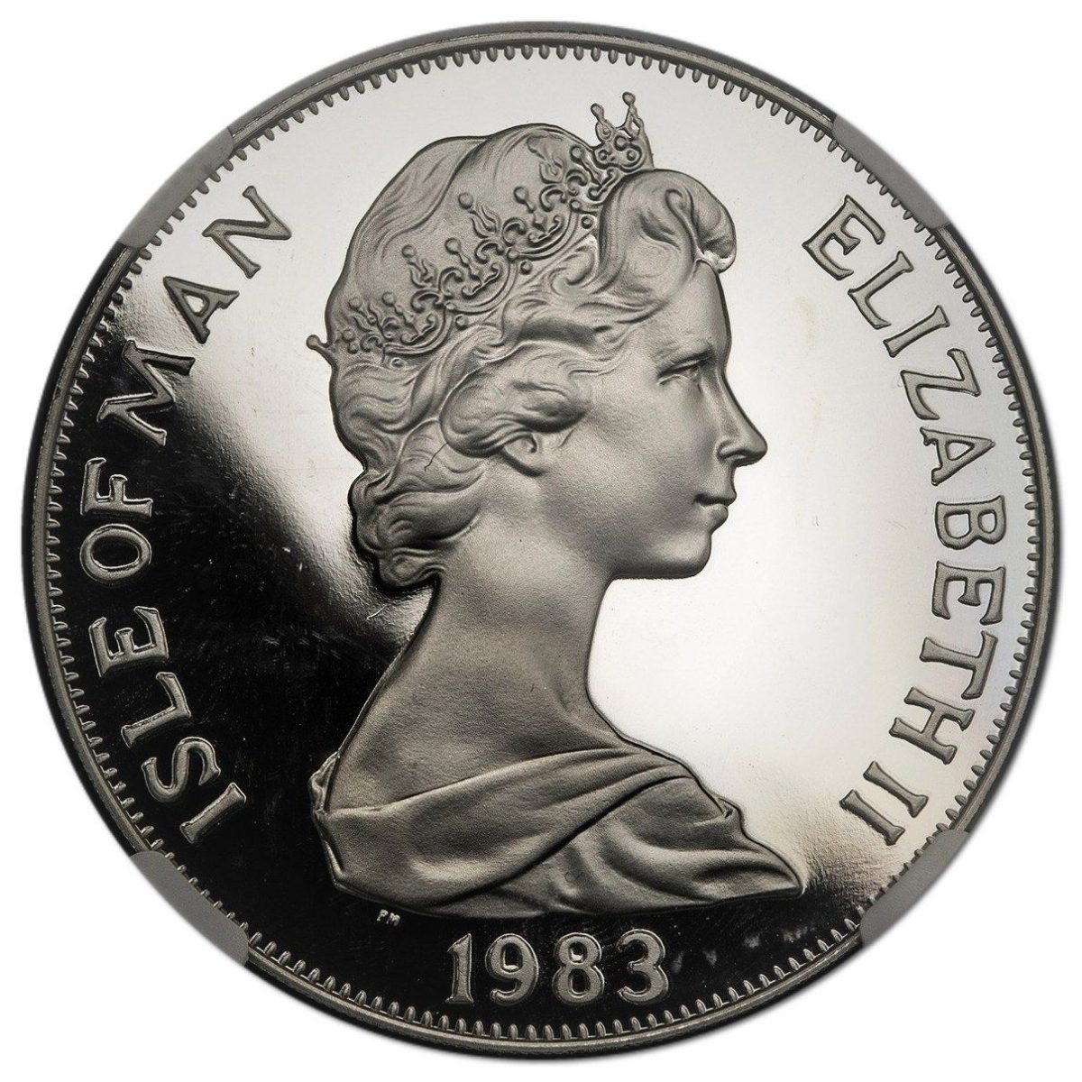 Isle of Man 1 Crown - Elizabeth II Orbiter Space Shuttle; Platinum Proof obverse