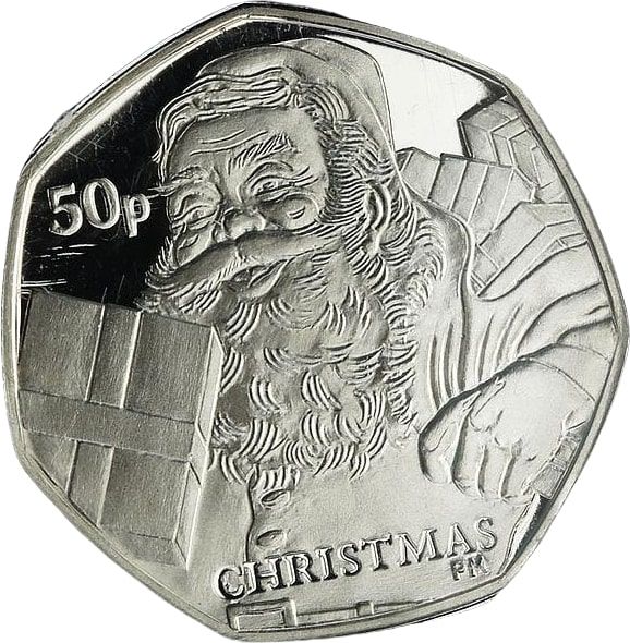 Isle of Man 50 Pence - Elizabeth II Christmas 2011; Silver Proof reverse
