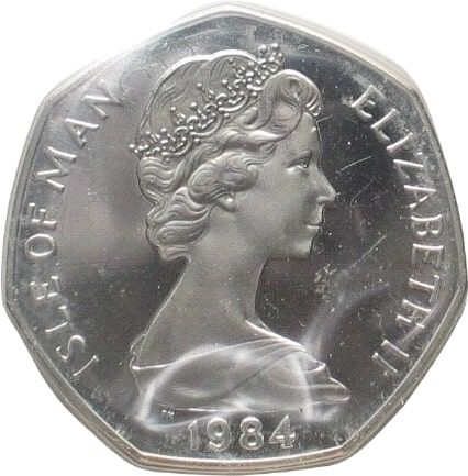 Isle of Man 50 Pence - Elizabeth II Tourist Trophy Motorcycle Races; Silver Proof obverse
