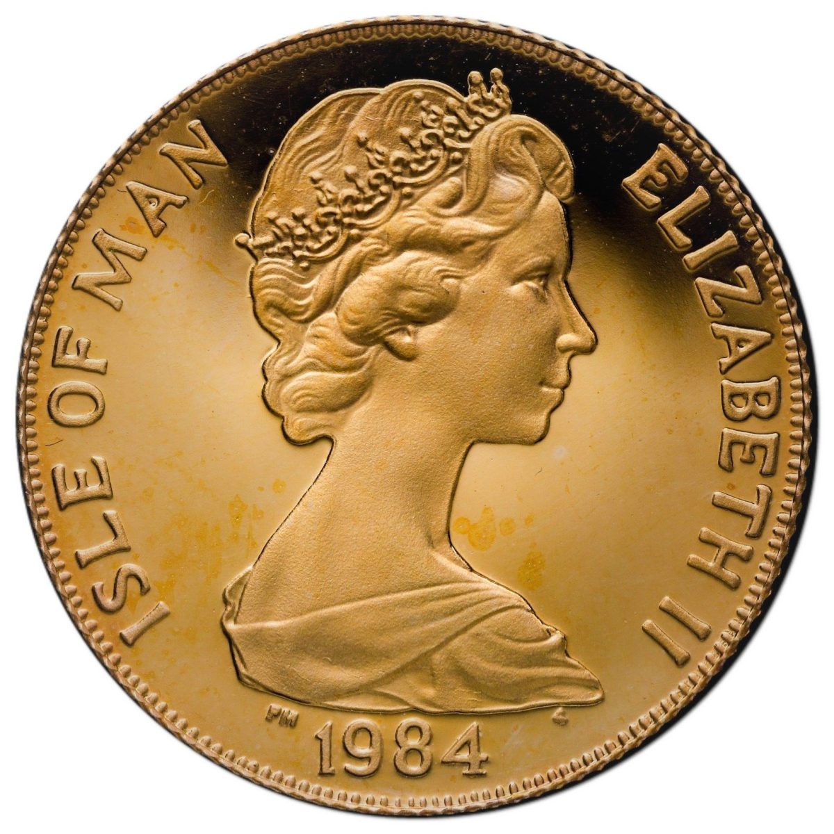 Isle of Man 1 Crown - Elizabeth II Ice Dancing; Gold obverse
