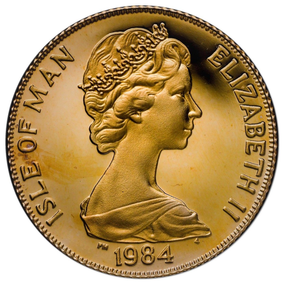Isle of Man 1 Crown - Elizabeth II Equestrian; Gold obverse