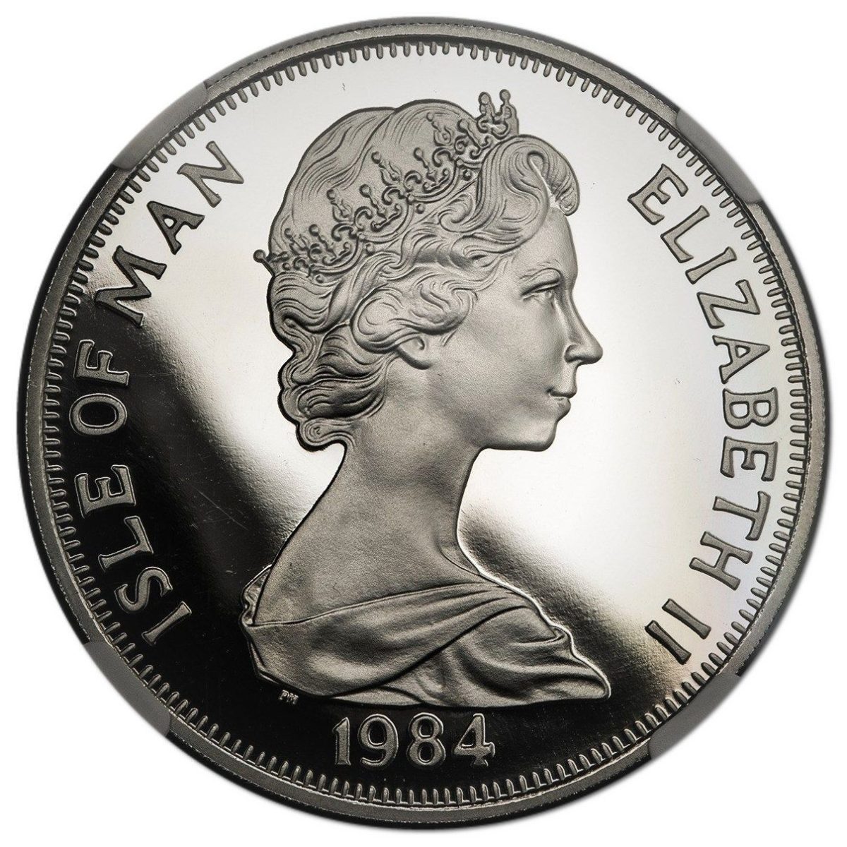 Isle of Man 1 Crown - Elizabeth II Commonwealth Parliamentary Conference; Tynwald Hill; Platinum obverse