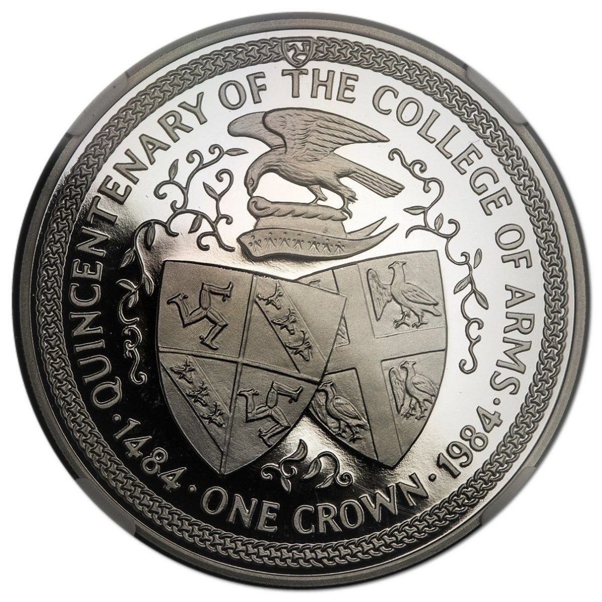 Isle of Man 1 Crown - Elizabeth II College of Arms; King Richard III; Platinum reverse