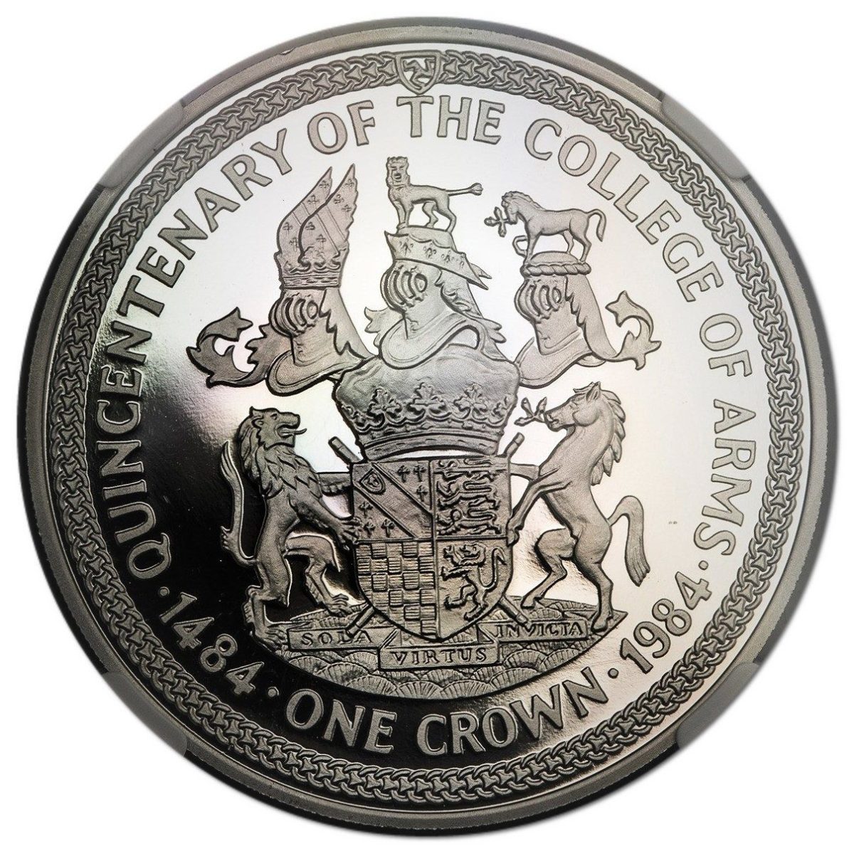 Isle of Man 1 Crown - Elizabeth II College of Arms; Earl Marshal; Platinum