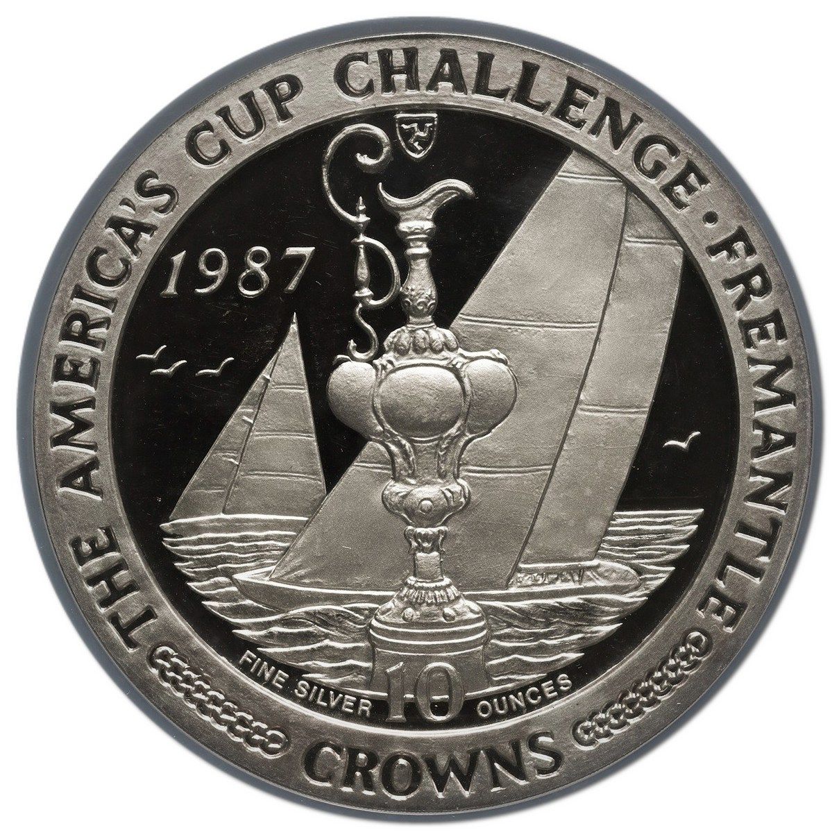 Isle of Man 10 Crowns - Elizabeth II America's Cup Challenge