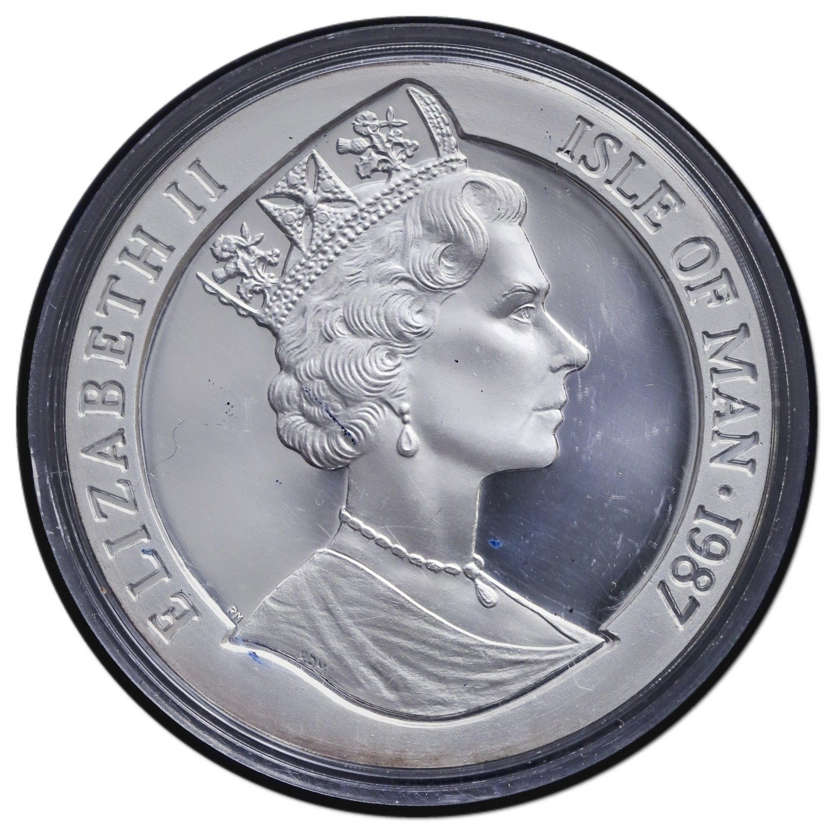 Isle of Man 5 Crowns - Elizabeth II America's Cup Challenge obverse