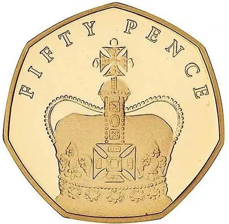 Isle of Man 50 Pence - Elizabeth II St Edward's Crown; Gold Proof
