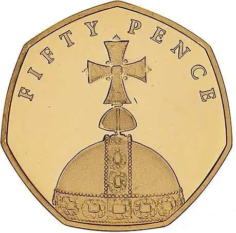 Isle of Man 50 Pence - Elizabeth II The Coronation Orb; Gold Proof reverse