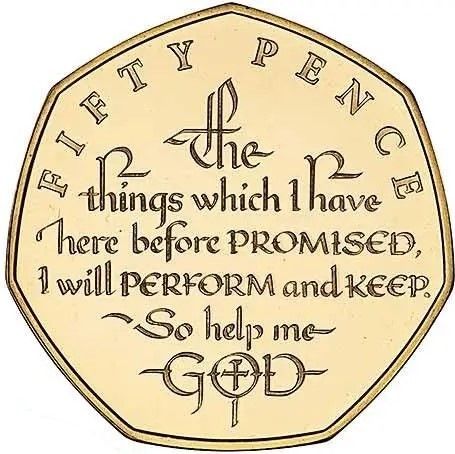 Isle of Man 50 Pence - Elizabeth II The Coronation Oath; Gold Proof
