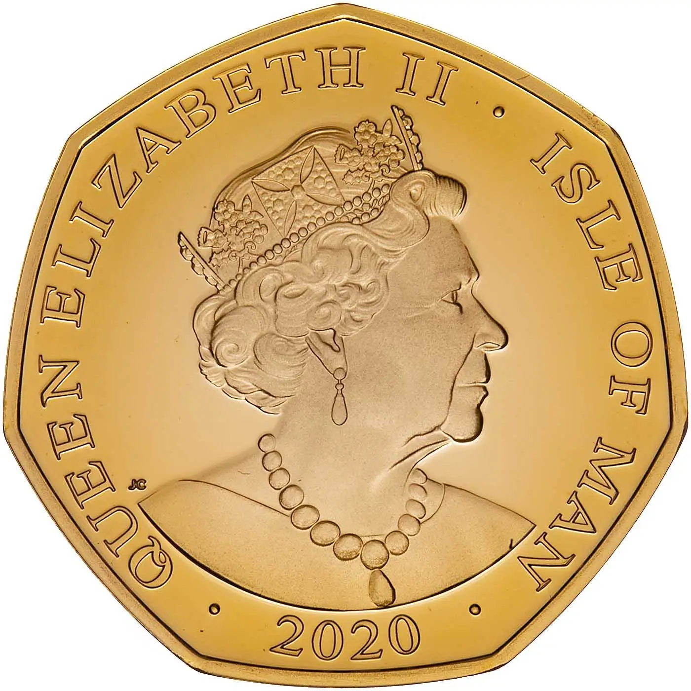 Isle of Man 50 Pence - Elizabeth II VE Day - V; Gold Proof obverse