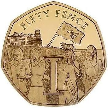 Isle of Man 50 Pence - Elizabeth II VE Day - Celebrations on the Isle of Man; Gold Proof reverse