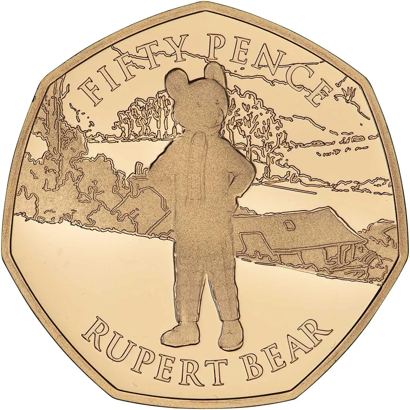 Isle of Man 50 Pence - Elizabeth II Rupert Bear; Gold Proof reverse