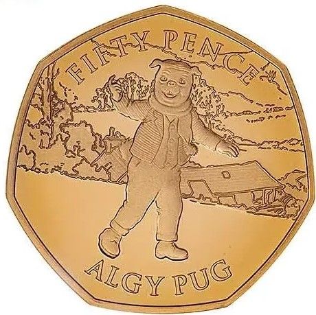 Isle of Man 50 Pence - Elizabeth II Algy Pug; Gold Proof