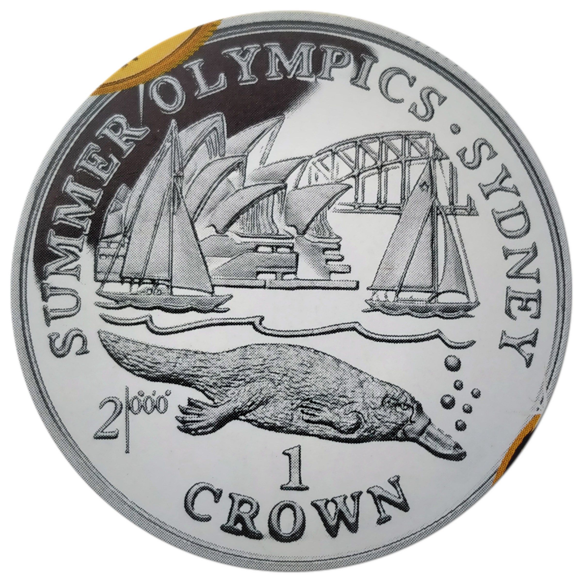 Gibraltar 1 Crown - Elizabeth II Platypus and Sailing Yachts; Silver Proof reverse