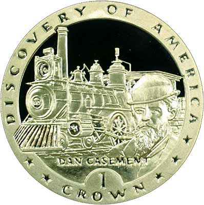 Isle of Man 1 Crown - Elizabeth II Dan Casement; Silver Proof obverse