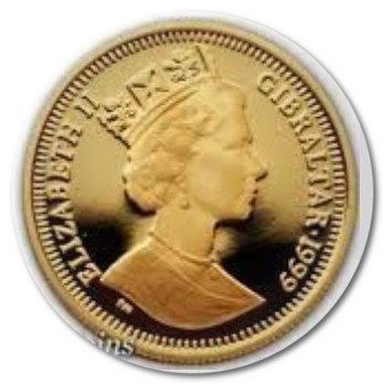 Gibraltar ⅒ Crown - Elizabeth II The year of the Rabbit; Peter Rabbit; Gold Proof obverse