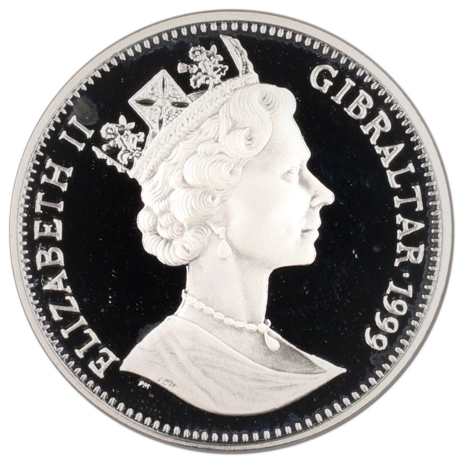 Gibraltar 1 Royal - Elizabeth II 4 Cherub Angels; Silver Proof obverse