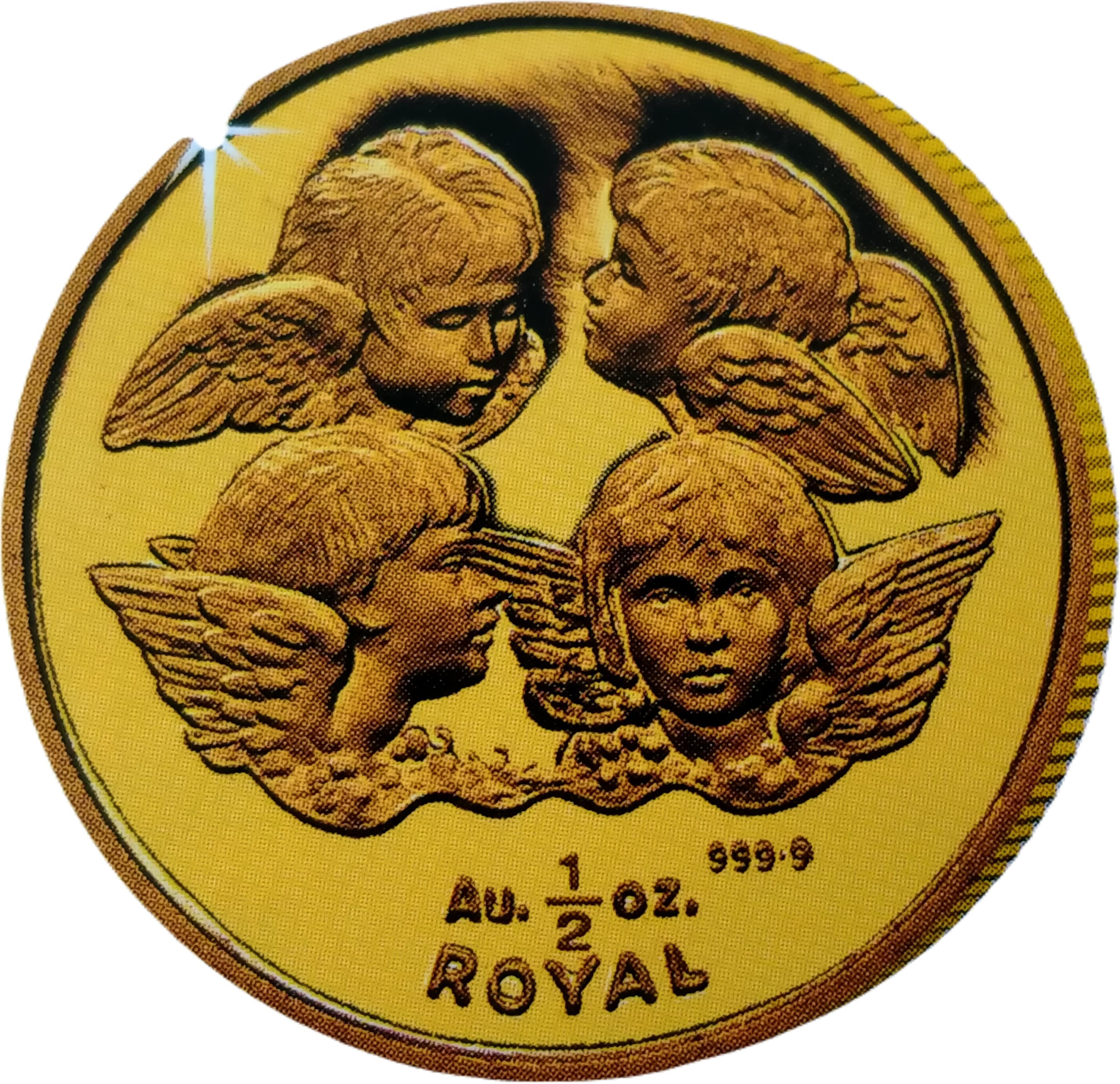 Gibraltar ½ Royal - Elizabeth II 4 Cherub Angels; Gold