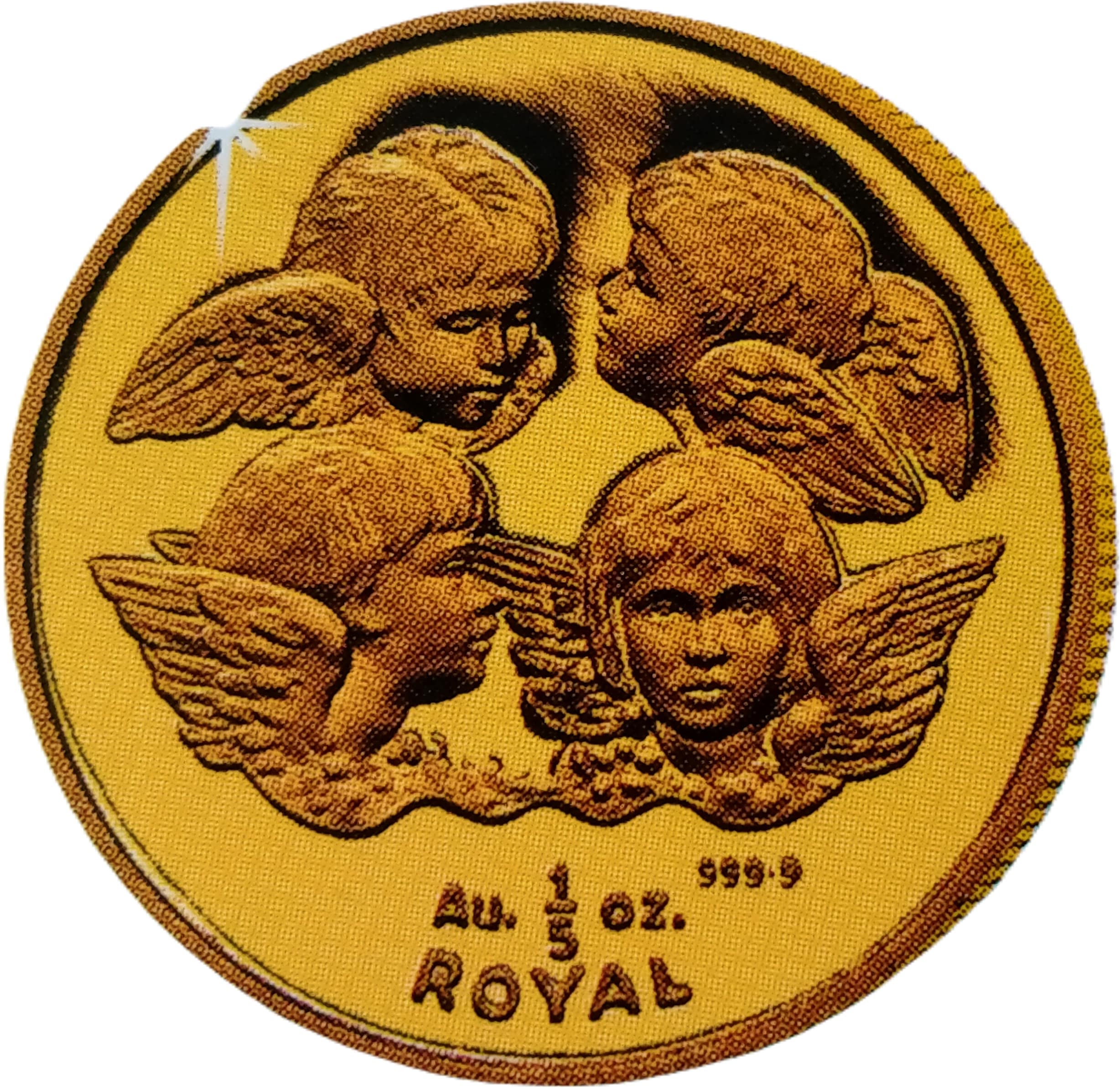 Gibraltar ⅕ Royal - Elizabeth II 4 Cherub Angels; Gold