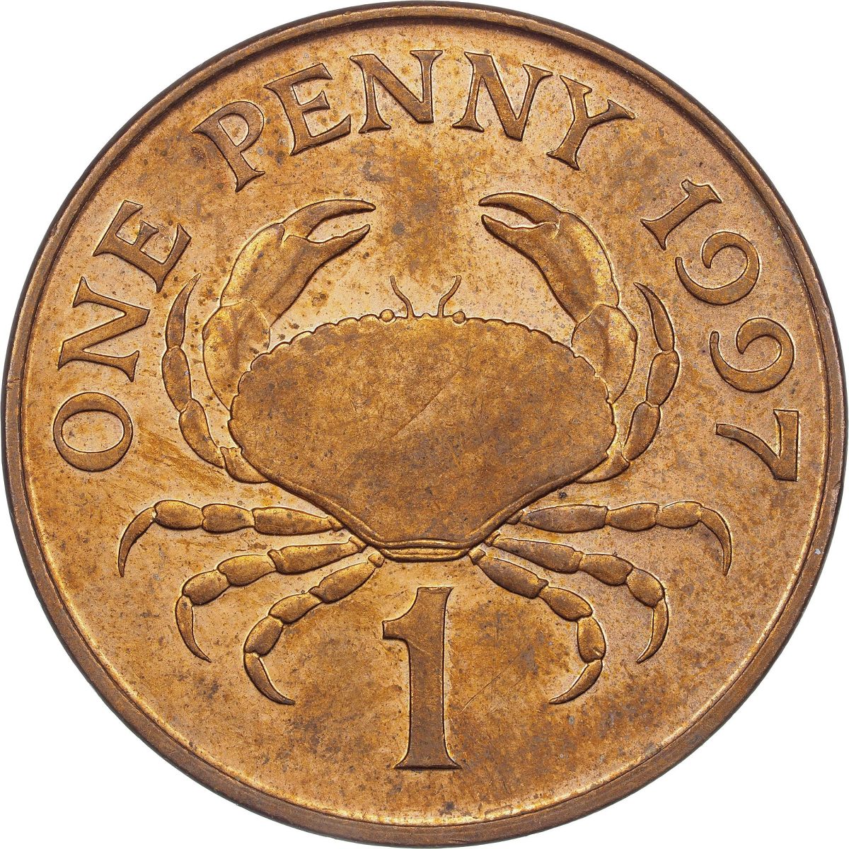 Guernsey 1 Penny - Elizabeth II 3rd portrait; magnetic