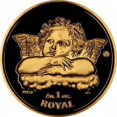 Gibraltar 1 Royal - Elizabeth II Cherub with crossed arms; Gold