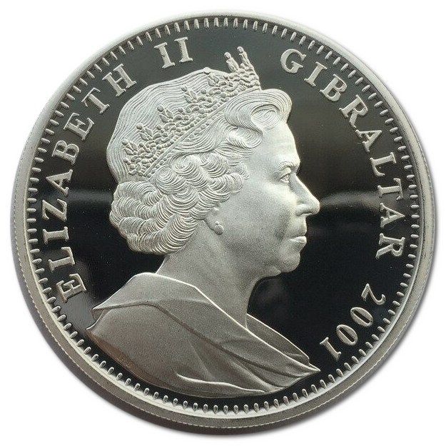 Gibraltar 1 Royal - Elizabeth II Two Cherubs; Silver Proof obverse