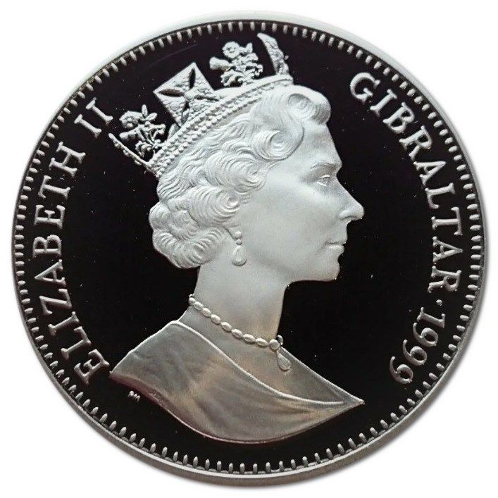 Gibraltar 1 Crown - Elizabeth II War Babies; Silver Proof obverse