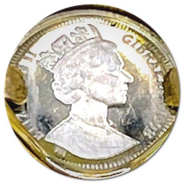 Gibraltar 1/25 Royal - Elizabeth II Kissing Cherubs; Platinum Proof obverse