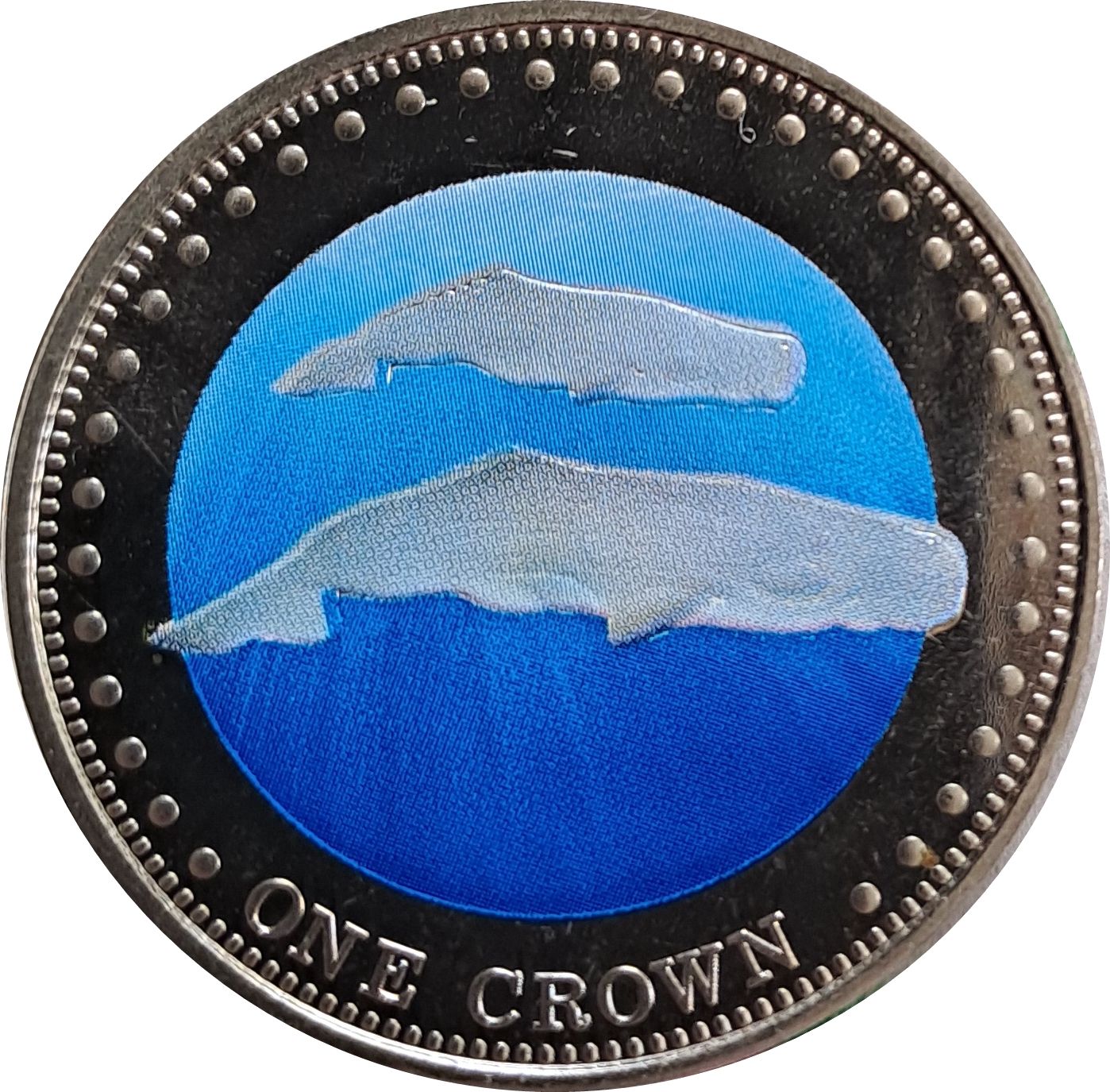 Tristan da Cunha 1 Crown - Elizabeth II 4th portrait; coloured