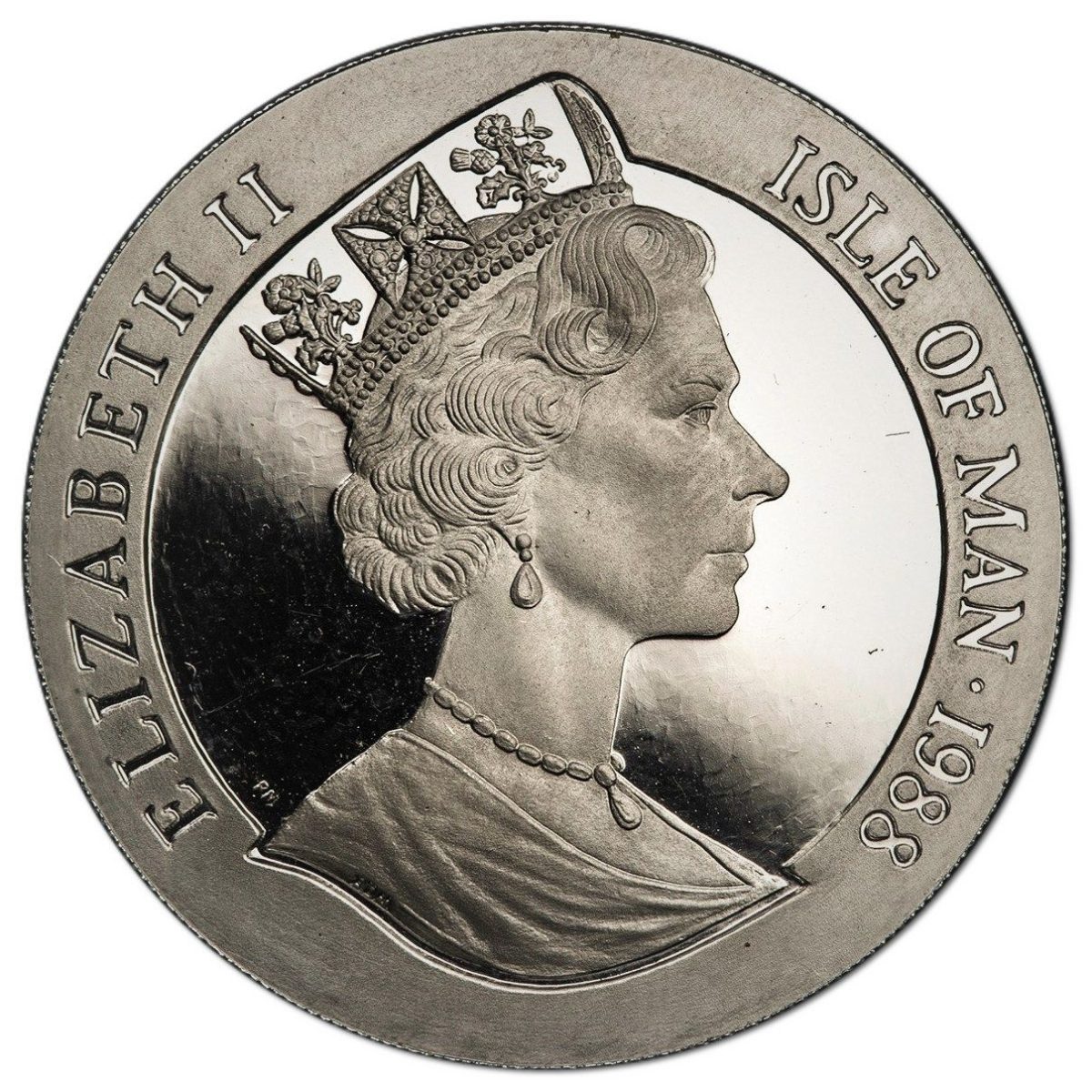 Isle of Man ½ Crown - Elizabeth II Bicentenary of Australia - Cockatoo; Platinum Proof obverse