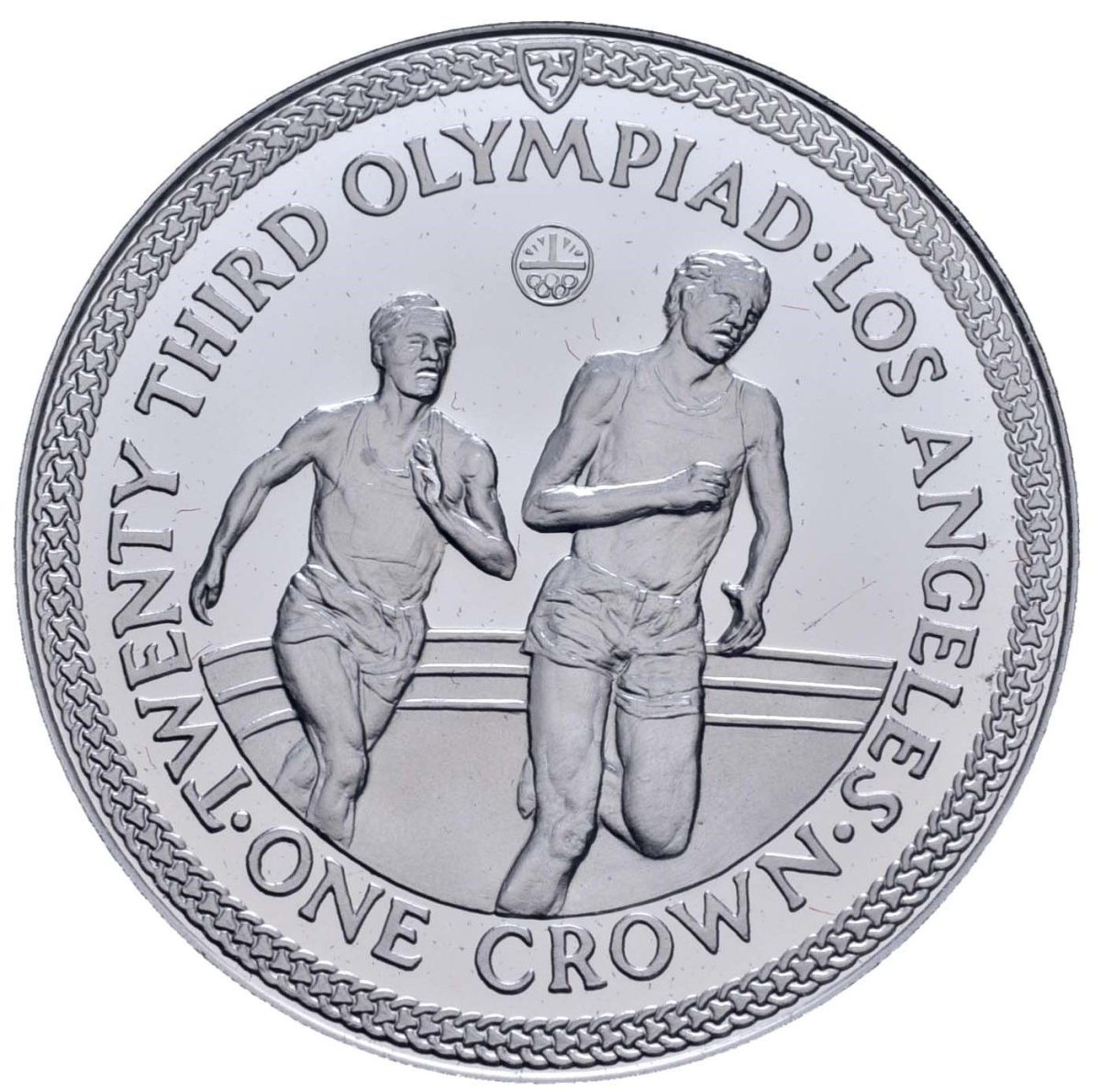 Isle of Man 1 Crown - Elizabeth II Athletics; Platinum