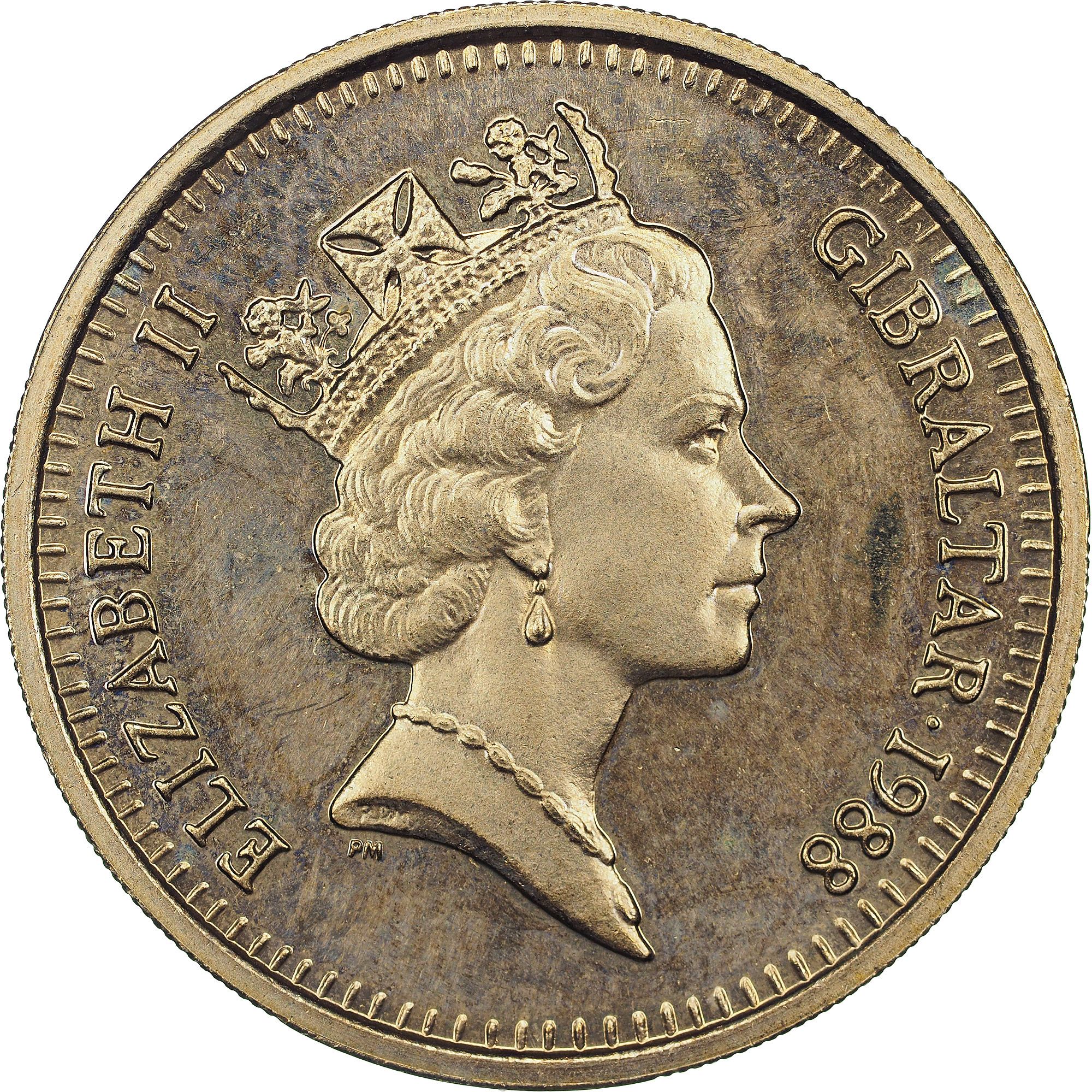 Gibraltar 2 Pounds - Elizabeth II Cannon obverse