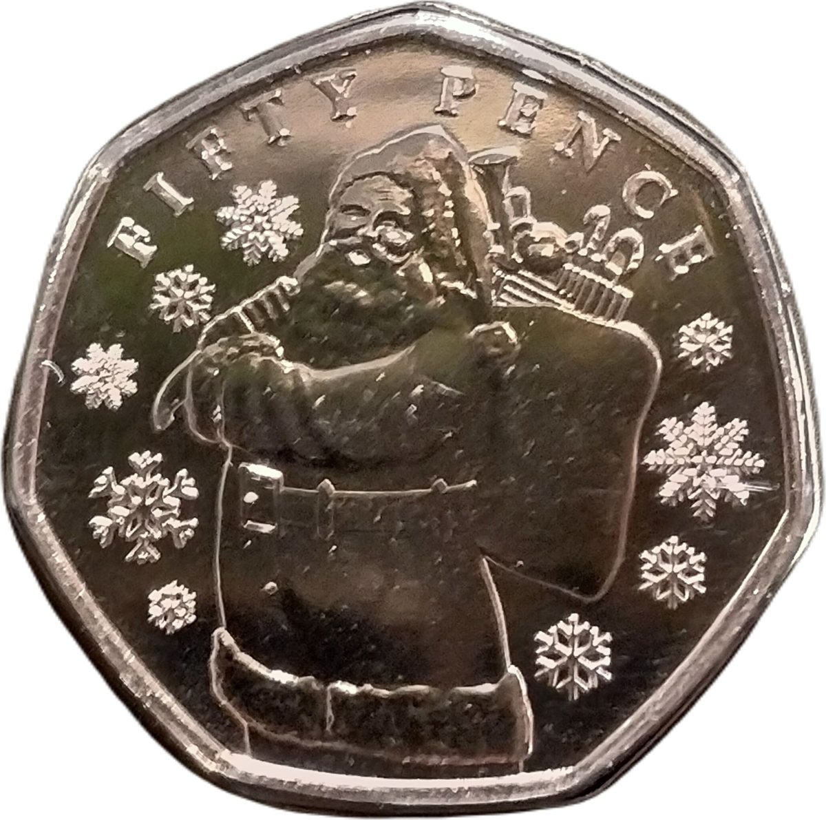 Jersey 50 Pence - Charles III Father Christmas reverse