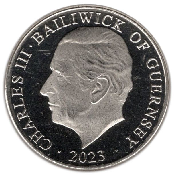 Guernsey 10 Pence - Charles III Twelve Days of Christmas - Two turtle doves obverse