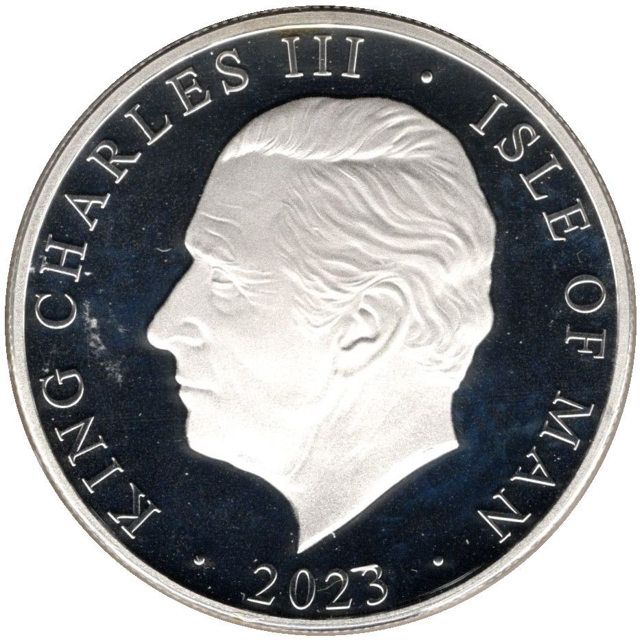 Isle of Man 5 Pounds - Charles III Coronation; Silver Proof