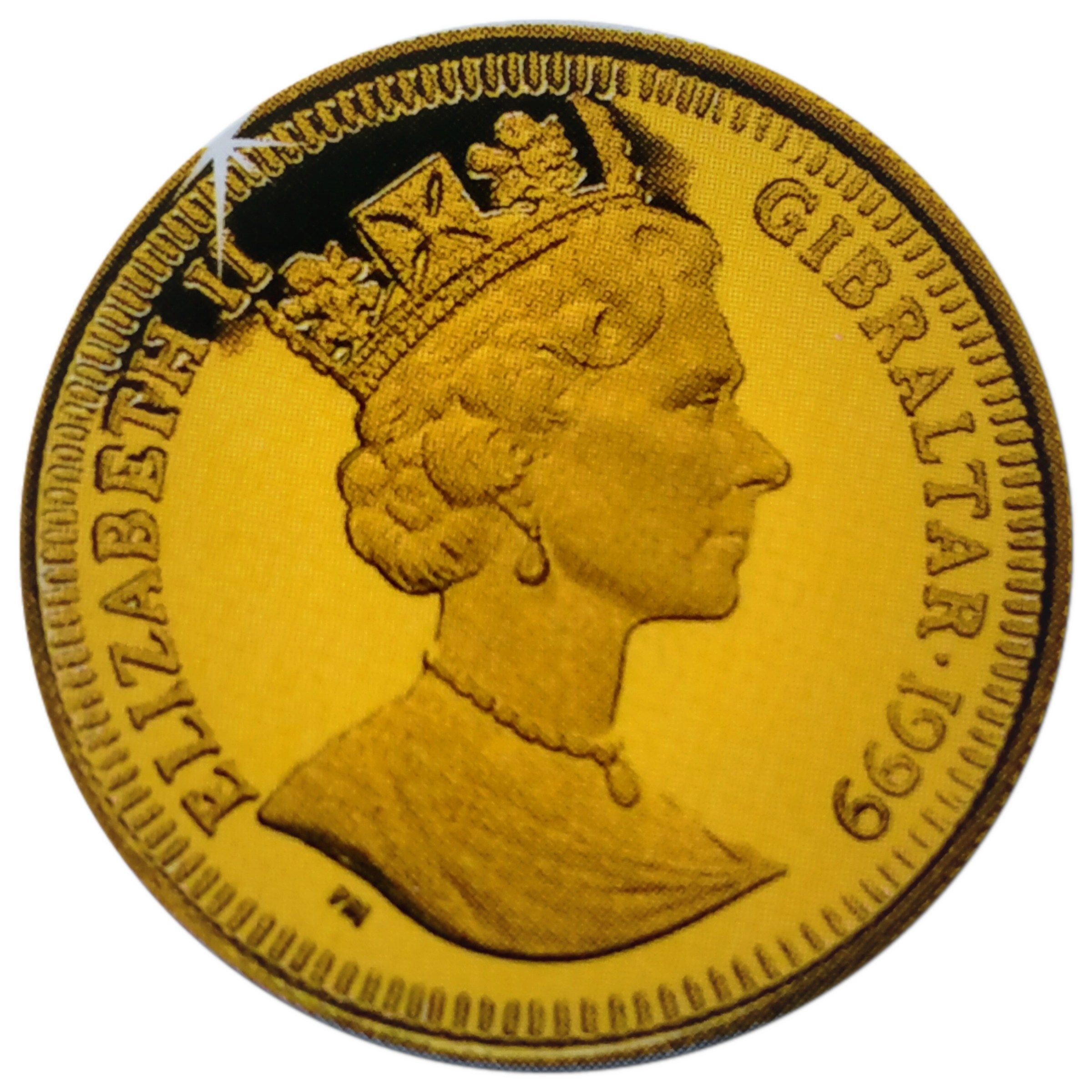 Gibraltar ⅕ Crown - Elizabeth II The year of the Rabbit; Peter Rabbit; Gold Proof obverse