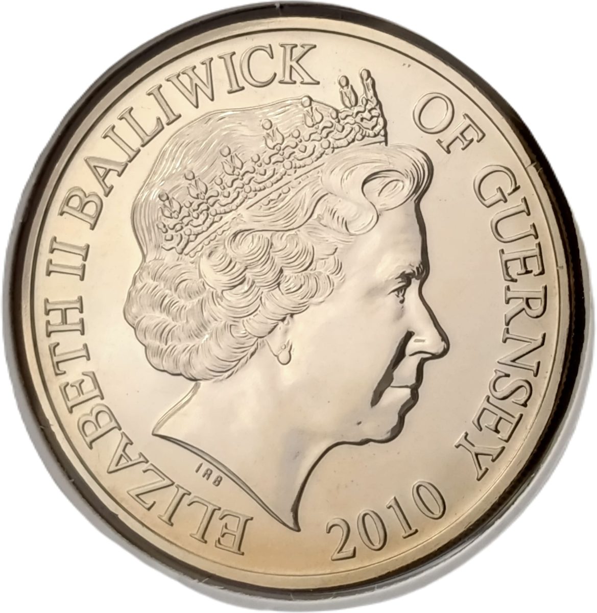 Guernsey 5 Pounds - Elizabeth II Battle of Britain - Supermarine Spitfire obverse