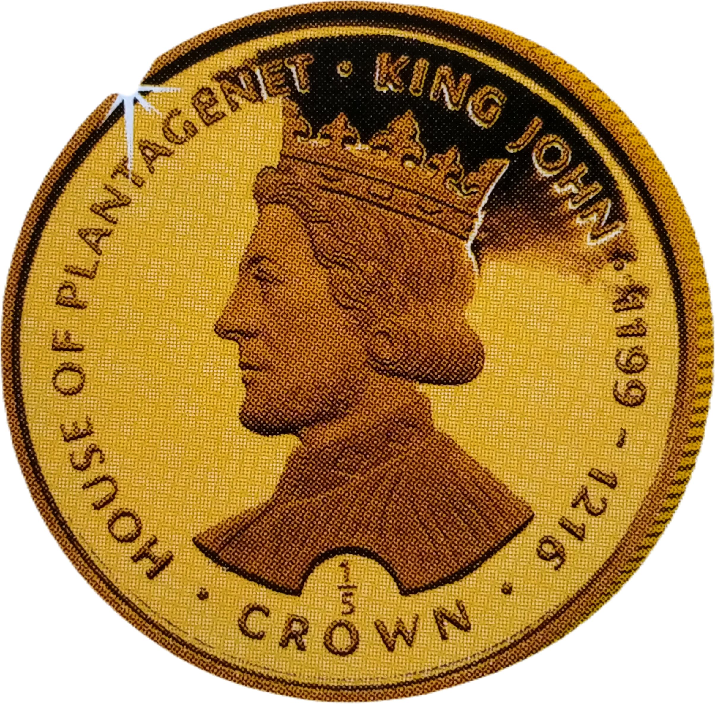Gibraltar ⅕ Crown - Elizabeth II King John reverse