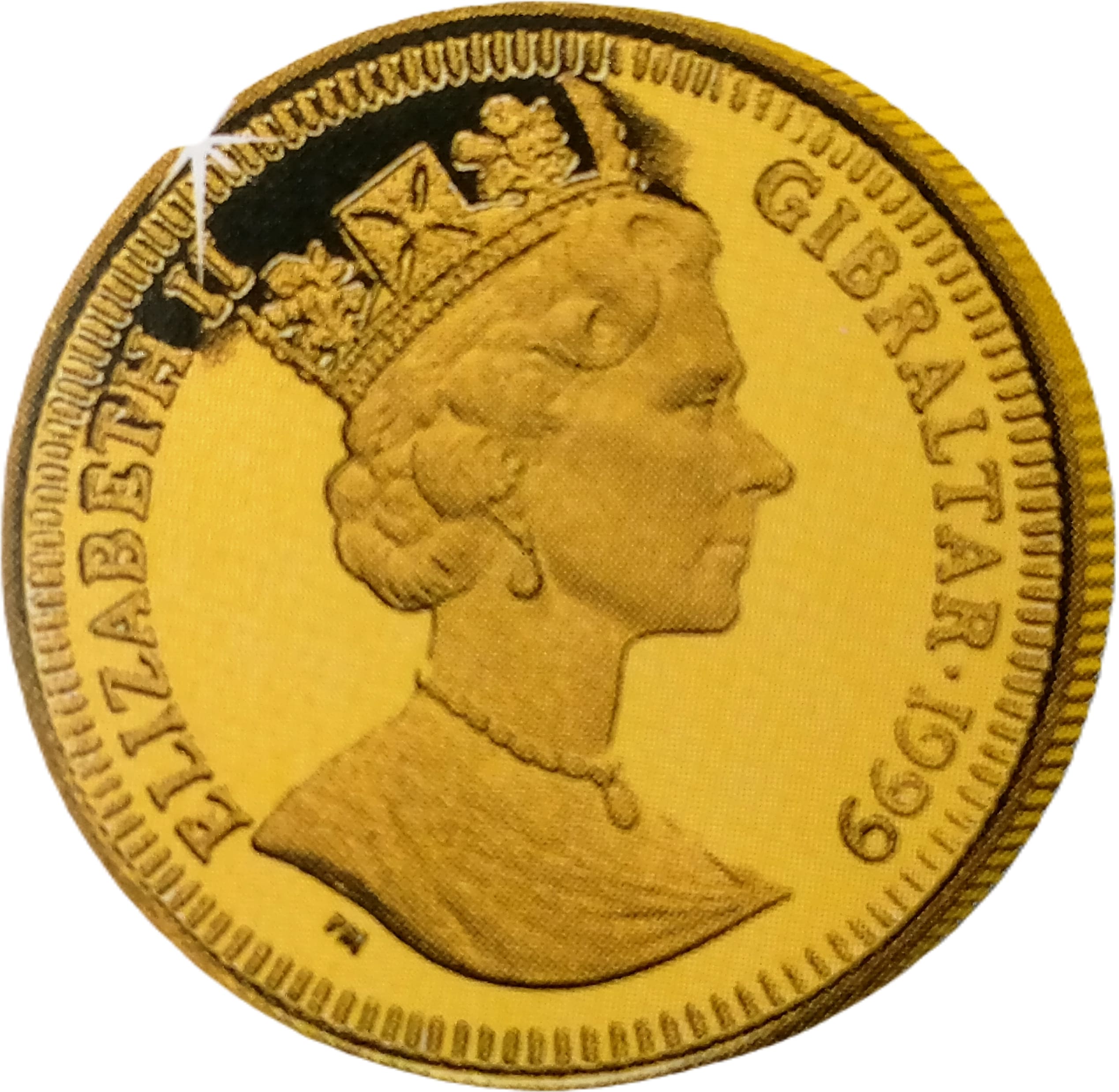 Gibraltar ⅕ Crown - Elizabeth II King Henry VIII obverse