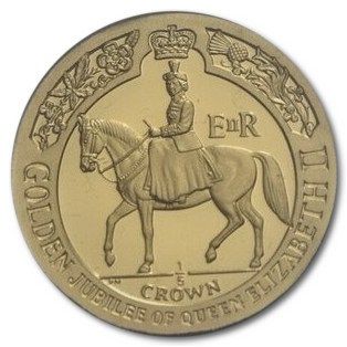 Isle of Man ⅕ Crown - Elizabeth II Queen on Horseback