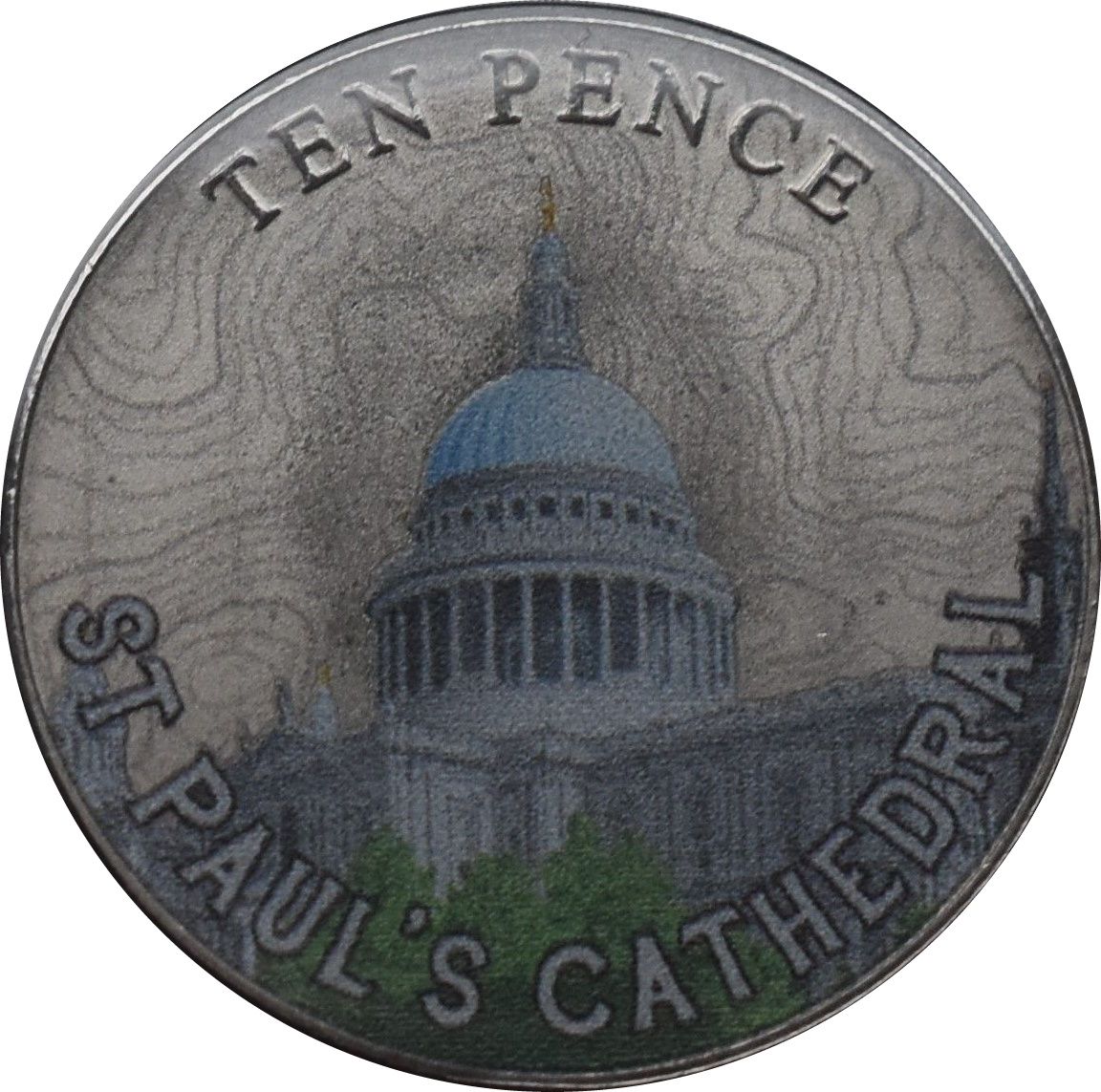 Isle of Man 10 Pence - Charles III St Paul's Cathedral reverse