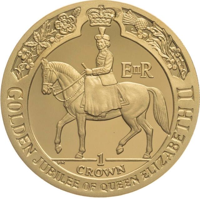 Isle of Man 1 Crown - Elizabeth II Queen on Horseback reverse