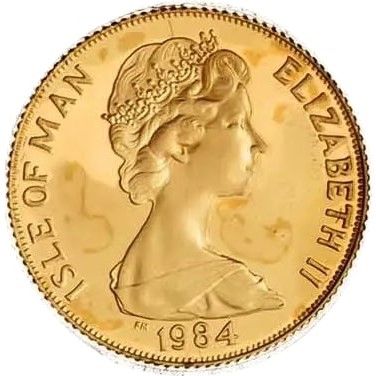 Isle of Man 1 Crown - Elizabeth II Equestrian; Gold 22ct obverse