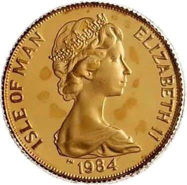 Isle of Man 1 Crown - Elizabeth II Athletics; Gold 22ct obverse