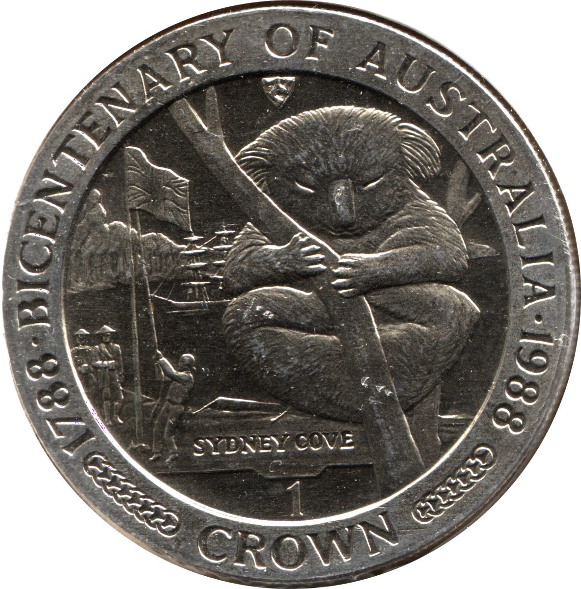 Isle of Man 1 Crown - Elizabeth II Bicentenary of Australia - Koala